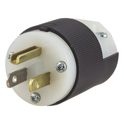 Clavija Entrada Recta / 15A 125V / 2 Polos 3 Hilos / NEMA 5-15P / Grado Industrial-Comercial / -40°C a 75°C / 2000V Dieléctrico