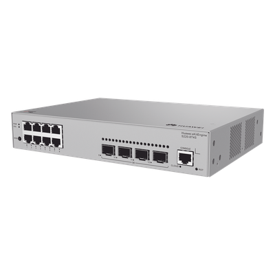 Switch de Acceso eKit Administrable Capa 2 / 8 Puertos Gigabit / 4 Puertos SFP / 1 Puerto de Consola / Gestión Gratuita desde la Nube / Libre de Licenciamiento
