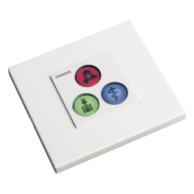 Modulo de 3 Botones iluminados para habitación de Hospital / Alarma / Cancelar y Código Azul / BUS RS485 / Compatible con NX0019/B, NX1021 Y NX0015