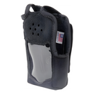 Funda Protectora de Nylon / Lazo Ajustable para Cinto / Capuchón con Broches / Visor Frontal Transparente / Compatible con Radios Icom IC-F50/F60 Series