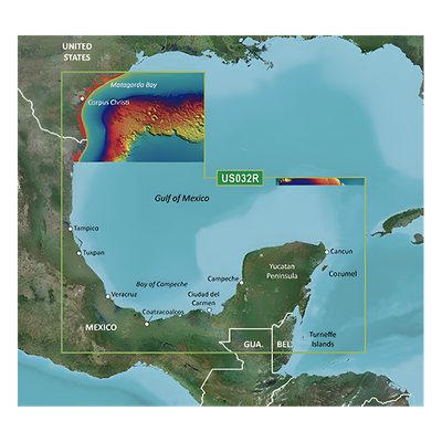 Mapa VUS032R Sur del Golfo de México.