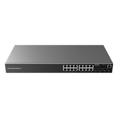 Switch Gigabit Administrable / 16 puertos 10/100/1000 Mbps + 4 Puertos SFP Uplink / Compatible con GWN Cloud.