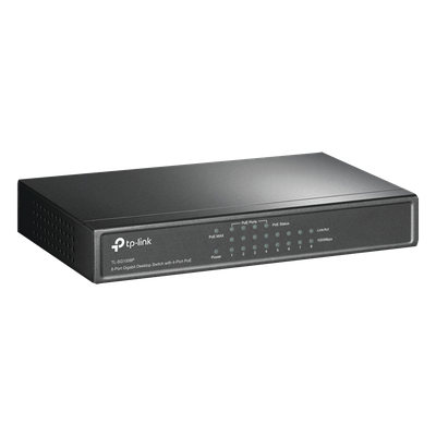 Switch Gigabit PoE+ no administrable de 8 puertos 10/100/1000 Mbps, solo 4 puertos PoE, para escritorio