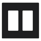 Placa de Pared / 2 Espacios / Diseño sin Tornillos / Perfil Delgado 7.6 mm / Acabado Negro Brillante