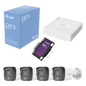 Kit IP 2 Megapixel / NVR de 8 Canales con 8 Puertos PoE / 4 Cámaras IP Bala para Exterior / Micrófono Integrado / Bobina de Cable de 305 mts / SSD 1 TB