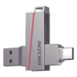 Memoria USB Dual / 128 GB / USB-C y USB-A / Lectura 150 MB/s / Escritura 45 MB/s / Aleación de Zinc Retráctil