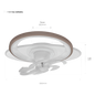 Ventilador de Techo con Luminario LED de 110 V CA 50/60 Hz /  88 W / 3 Tonos de Luz (6500 - 4 000 - 2 700 K) / Con giro 360° / Diámetro 550 mm / 6 Velocidades / Dimeable.