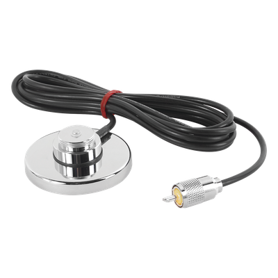 Montaje Magnético para Antenas de 3/4\"(NMO), 3.5 m de Cable RG58U y Conector UHF (PL259) Macho.