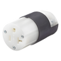 Conector Entrada Recta/ 20 A 125V/ 2 Polos 3 Hilos/ Nema 5-20 R/ Grado Industrial- Comercial / Color Negro-Blanco.
