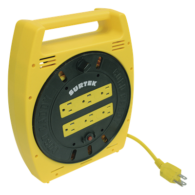 Multicontacto Eléctrico Tipo Carrete con 6 Contactos y 6 metros de Extensión / 127 V CA 10 A Máximo.