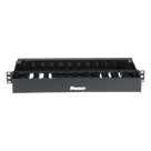 Organizador de Cables Horizontal / Doble Frontal y Posterior / Rack 19in / 1UR / ABS Monolítico / Categoría 5e/6