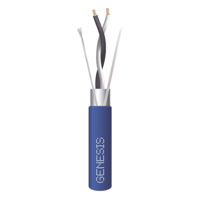 Bobina de 305 Metros (1000 Pies) / Cable 2 x 22 AWG / Color Azul / Blindado / Plenum / Trenzado para Aplicaciones de Transmisión de Datos a Alta Velocidad para Automatización, EIA-485, BACnet y Otr