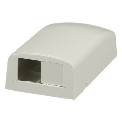Caja de Montaje en Superficie, Para 2 Módulos Mini-Com, Color Blanco Mate