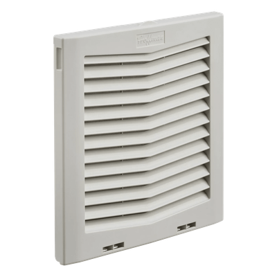 Rejilla de Escape Para Ventilador con Filtro HG, Protección IP54, Compatible con Ventiladores HF10 de 10 in, De Plástico, Color Gris Claro
