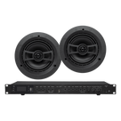 Amplificador de Audio / 2 x 60W / 4-8Ω / Bluetooth USB SD FM / 3 Mic 1/4\" / Efectos Delay Echo Repeat / 2 Bocinas SP6 2 Vías