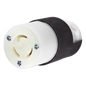Conector Industrial con Bloqueo de Media Vuelta / 15 A 125 V CA / 2 Polos 3 Hilos / Color Blanco y Negro / Nema L5-15R.