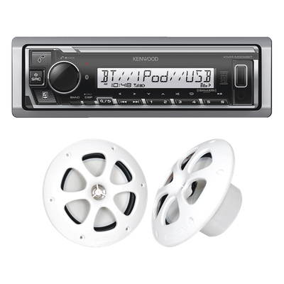 Kit de estéreo con Bluetooth KMR-M332BT |  más Par de bocinas KFC-1613MRW