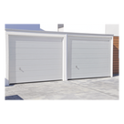 Puerta de Garage / Línea Central / Color Blanco / 8×7 pies (2.4×2.1 m) / Aislada / Estilo Americano / 4 Secciones