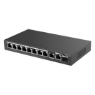 Switch Administrable / 8 Puertos PoE+ / 130 W / 2 Uplinks Gigabit / 20 Gb/s / Sin Ventilador