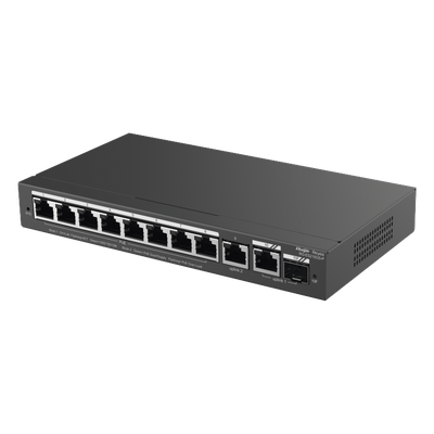 Switch Administrable con 8 puertos Gigabit PoE, 2 Uplinks Gigabit (1 SFP), gestión gratuita desde la nube