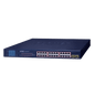 Switch PoE de 24 Puertos Gigabit 802.3af/at con Modo Extendido 250 m, 2 Puertos SFP 1000SX , Pantalla LCD para Configuración Básica, Hasta 300 W para PoE
