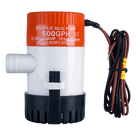 Bomba de Achique Sumergible / 500 GPH (1893 LPH) / 12V CD / Anti-Airlock / Sellos Herméticos / Filtro Removible