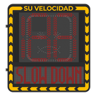 Radar Medidor de Velocidad / Detección 100 m (328.1 ft) / 32 Objetivos / 3 Carriles / Pantalla LED 3000 cd/m² / IP66 / Ethernet