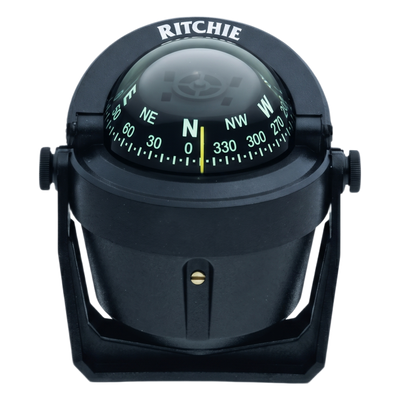 Brújula de Navegación Marítima Serie Explorer / Montaje en Bracket / Color Negro / 2 3/4\" (70 mm) Direct Reading Dial / Iluminación Nocturna Verde Interna / Compensadores Integrados / Movimiento d