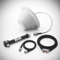 Kit Antena Omnidireccional Domo / Divisor de Potencia 2 Salidas / Jumpers Coaxiales 3 m (9.8 ft) y 15 m (49.2 ft) / Conectores N Macho