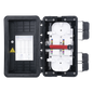 Caja de Distribución de Fibra Óptica, Hasta 96 Empalmes, Exterior IP65, Color Negro