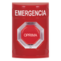 Botón de Emergencia, Texto en Español, Color Rojo, Acción Mantenida, Girar para Restablecer y LED Multicolor