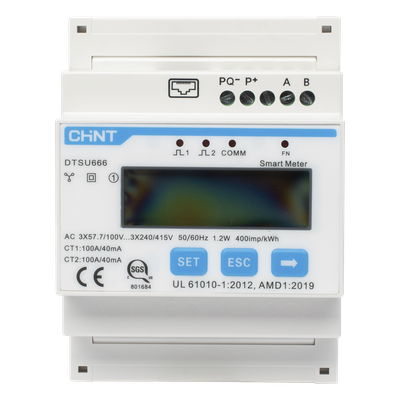 Medidor de Energía Inteligente / Monitoreo con TC Externos 100 A / Inyección Cero / Integración Cloud / Compatible con Microinversores