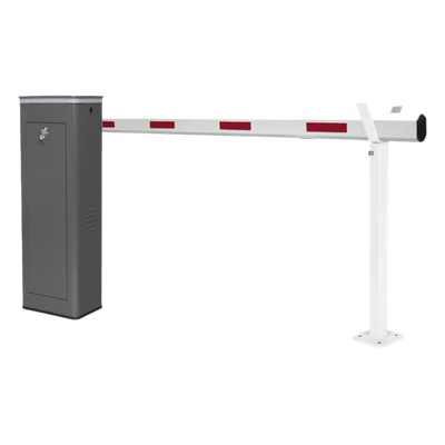 Kit de Barrera Vehicular Derecha y Brazo Telescópico de Hasta 5.5 m / Finales de Carrera Ajustables por Programación / Movimiento Fluido / Diseño Elegante Color Gris / Con Corona Led Semaforizada