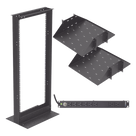 Kit de Rack 19\" / 24 UR / 2 Charolas Centrales / PDU 10 Tomas 110 VCA / 15 A Máx.