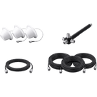 Kit de 3 Antenas Omnidireccionales tipo Domo y Divisor de Potencia de 4 salidas / Jumpers Coaxiales de 3 m y tres de 15 m con conectores N macho