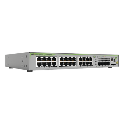 Switch Administrable CentreCOM GS970M, Capa 3 de 24 Puertos 10/100/1000 Mbps + 4 SFP Gigabit