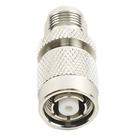 Adaptador RF en Línea / Conector TNC Macho Inverso a TNC Hembra / Cuerpo Bronce Niquelado / Contacto Oro / Aislante Teflón