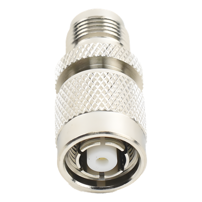 Adaptador en Línea, de Conector TNC Macho Inverso a TNC Hembra, Nquel/ Oro/ Teflón.