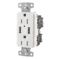 Contacto Dúplex con 2 Puertos USB, 15A 125V, 2 Polos, 3 Hilos, Color Blanco.