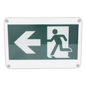 Letrero EXTERIOR de Señalización salida \"Hombre Corriendo\"/ Alto brillo / Uso en pared, lateral o techo / Batería de Respaldo Incluida con hasta 120 minutos de duración