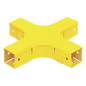 Accesorio de 4 Vías Horizontal, Con Ángulos a 90º, Para Canaletas FiberRunner™ 2X2, Color Amarillo