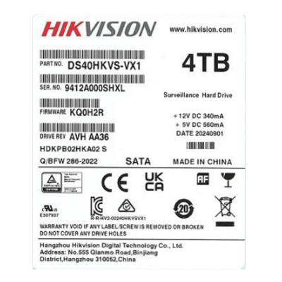 Disco Duro Enterprise 3.5\" 4 TB / Hikvision / 7200 RPM / SATA / Alto Rendimiento / Recomendado para NVRs HIKVISION