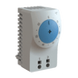 Termostato/Interruptor Para Control de Temperatura en Grados Celsius, Para Uso con Ventiladores, Con Terminales de Conexión, y Clip para Riel Din de 35 mm, Color Gris Claro