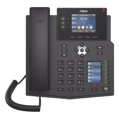 Teléfono IP Empresarial con Estándares Europeos, 12 lineas SIP con pantalla a color, 30 teclas DSS/BLF, puertos Gigabit, IPv6, Opus , PoE/DC