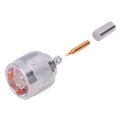 Conector Coaxial N Macho / Anillo Plegable / Cable RG-142/U / Cuerpo Bronce Plateado / Contacto Oro / Aislante Teflón