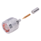 Conector Coaxial N Macho de Anillo Plegable para Cable RG-142/U, Plata/ Oro/ Teflón.