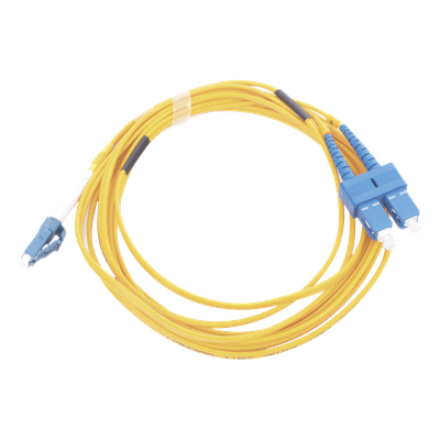 Jumper de Fibra Óptica Monomodo 9/125 LC/UPC-SC/UPC, PVC, 2.0 mm, Dúplex, Amarillo, 3 Metros (9.84 Pies)