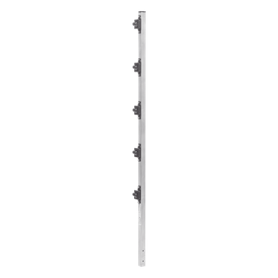 Poste de Paso de 1.2m para Cerca Electrificada de PTR Cuadrado de Aluminio de 1\" de lado con 5 Aisladores Instalados.
