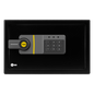 Caja Fuerte Electrónica Residencial / Sistema de Apertura por Código 3-8 Dígitos / Llave de Emergencia / Bloqueo de Seguridad 5 Minutos / Indicadores LED / Alimentación 4 Pilas AA / Garantía 1 Año