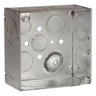 Caja Cuadrada Galvanizada / 4 x 4 in / Profundidad 2.125 in (5.4 cm) / 13 Entradas Conduit / Acero Soldado / 30.3 in³ Capacidad